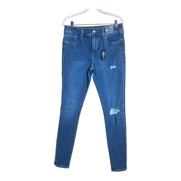 EXPRESS Skinny Mid Rise 4-Way Hyper Stretch Jeans 8L NWT - Picture 1 of 10